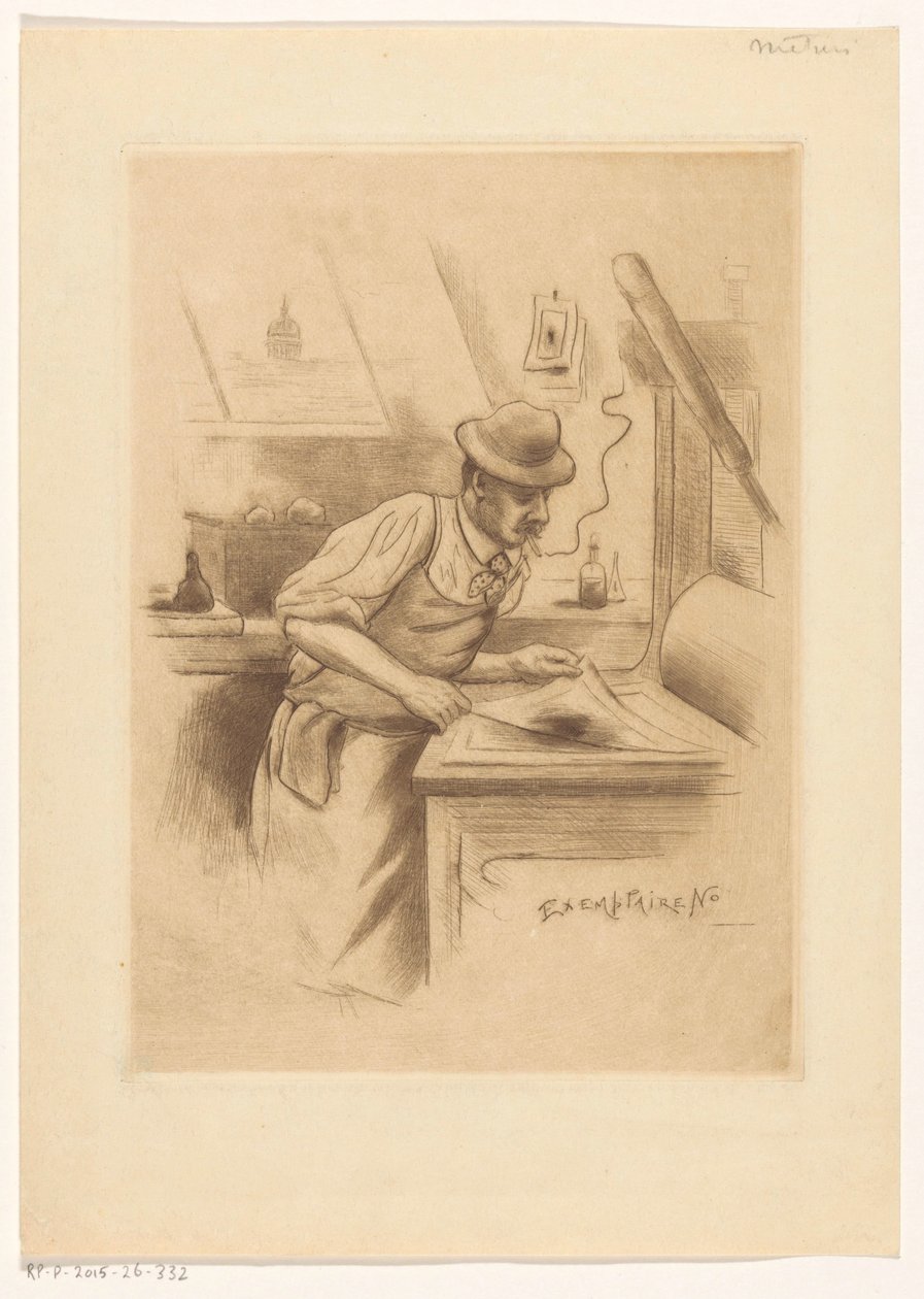 Skrivare i sin studio av Henri Boutet (possibly)