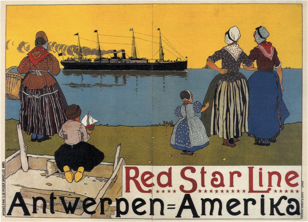 Red Star Line, 1899 av Henri Cassiers