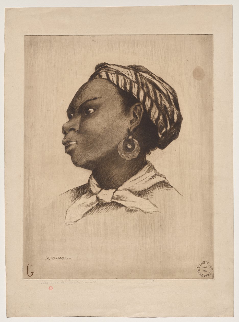 En afrikansk kvinna, efter Eva Gonzalès av Henri Charles Guérard