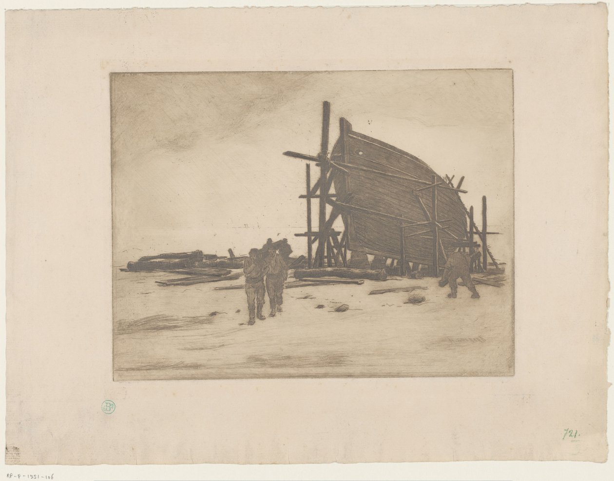 Båt under konstruktion av Henri Charles Guérard