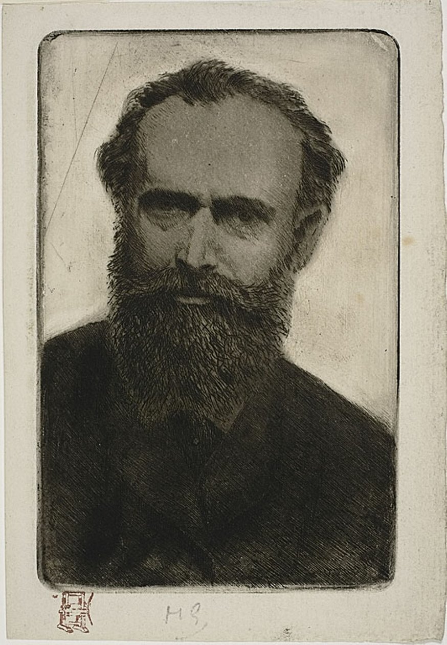 Porträtt av Manet av Henri Charles Guérard