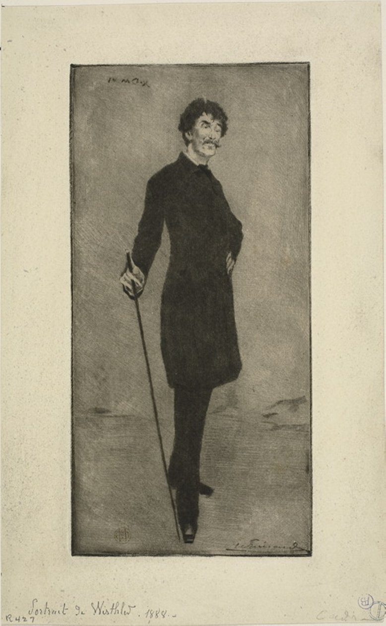 Porträtt av Whistler av Henri Charles Guérard