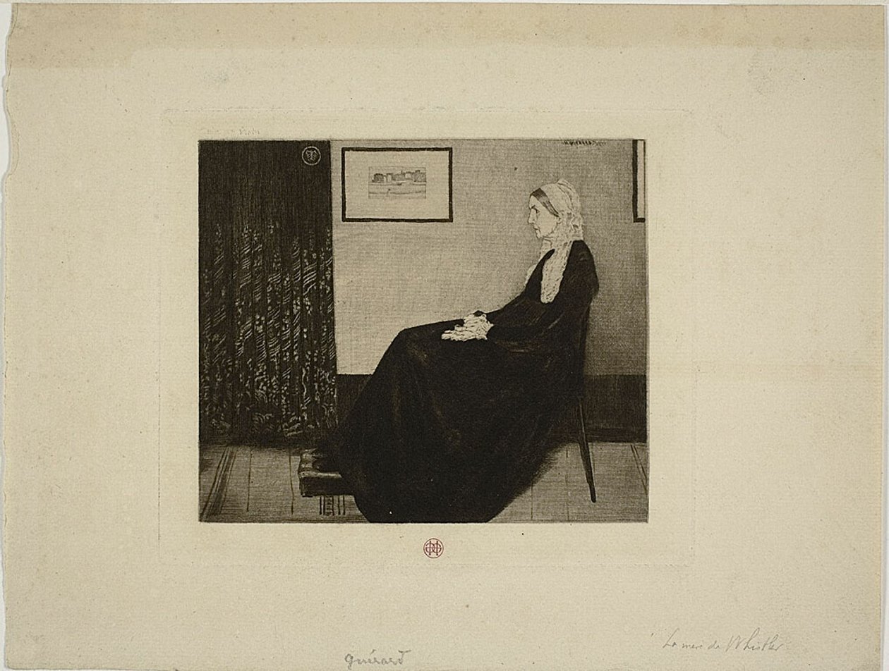 Whistlers mor, efter Whistler av Henri Charles Guérard