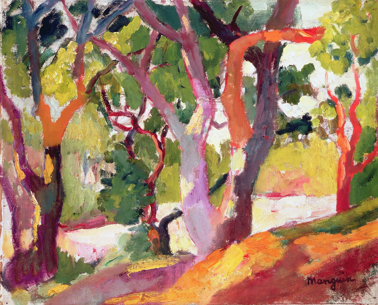 Träd (olja på duk) av Henri Charles Manguin