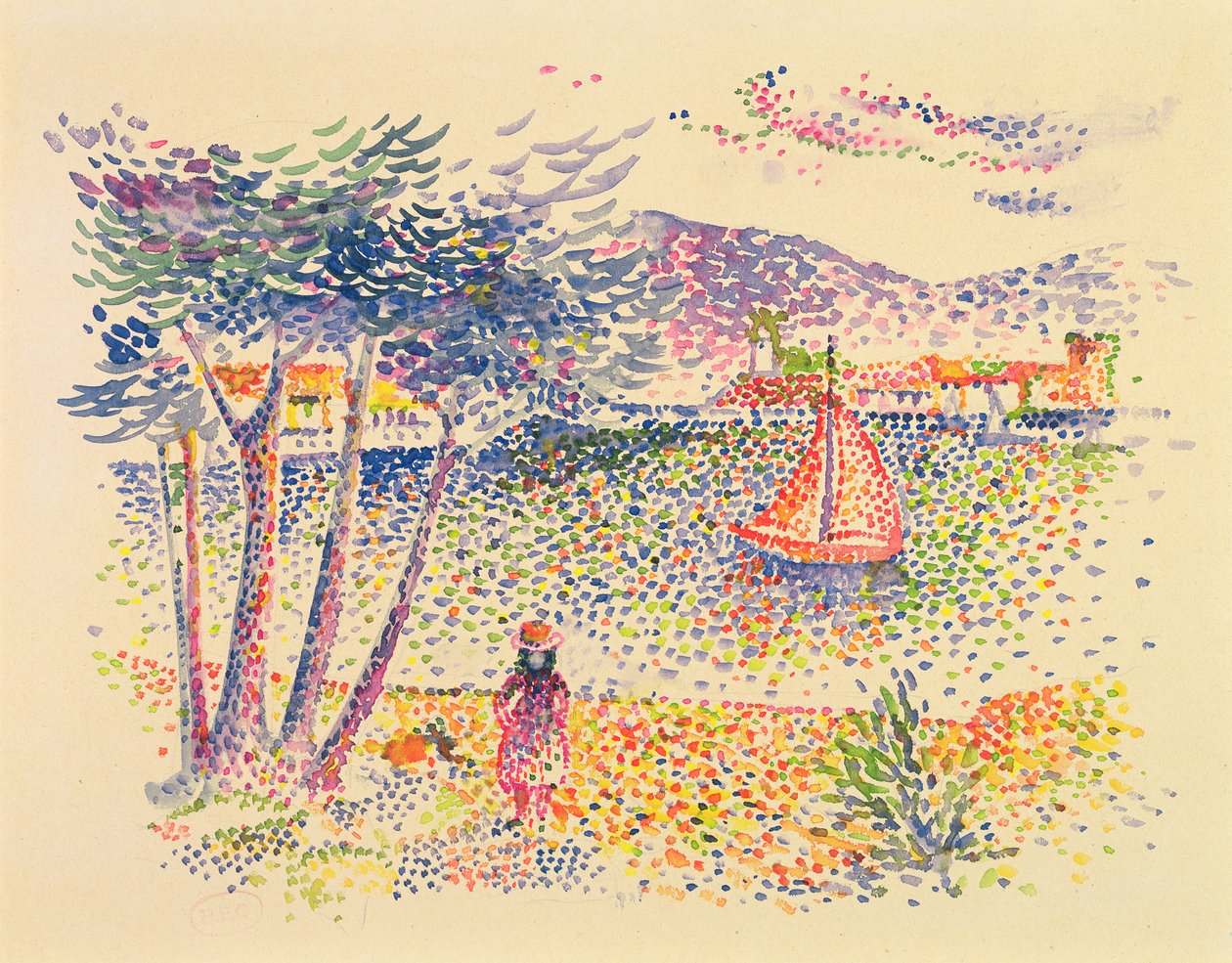 Segelbåtar vid havet av Henri Edmond Cross