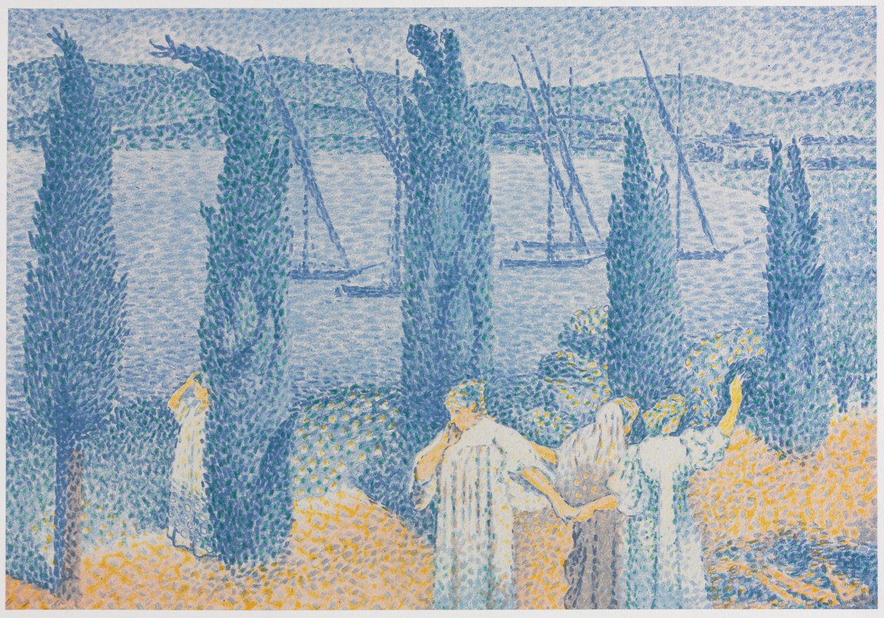 The Promenade (Landskap med cypresser) av Henri Edmond Cross