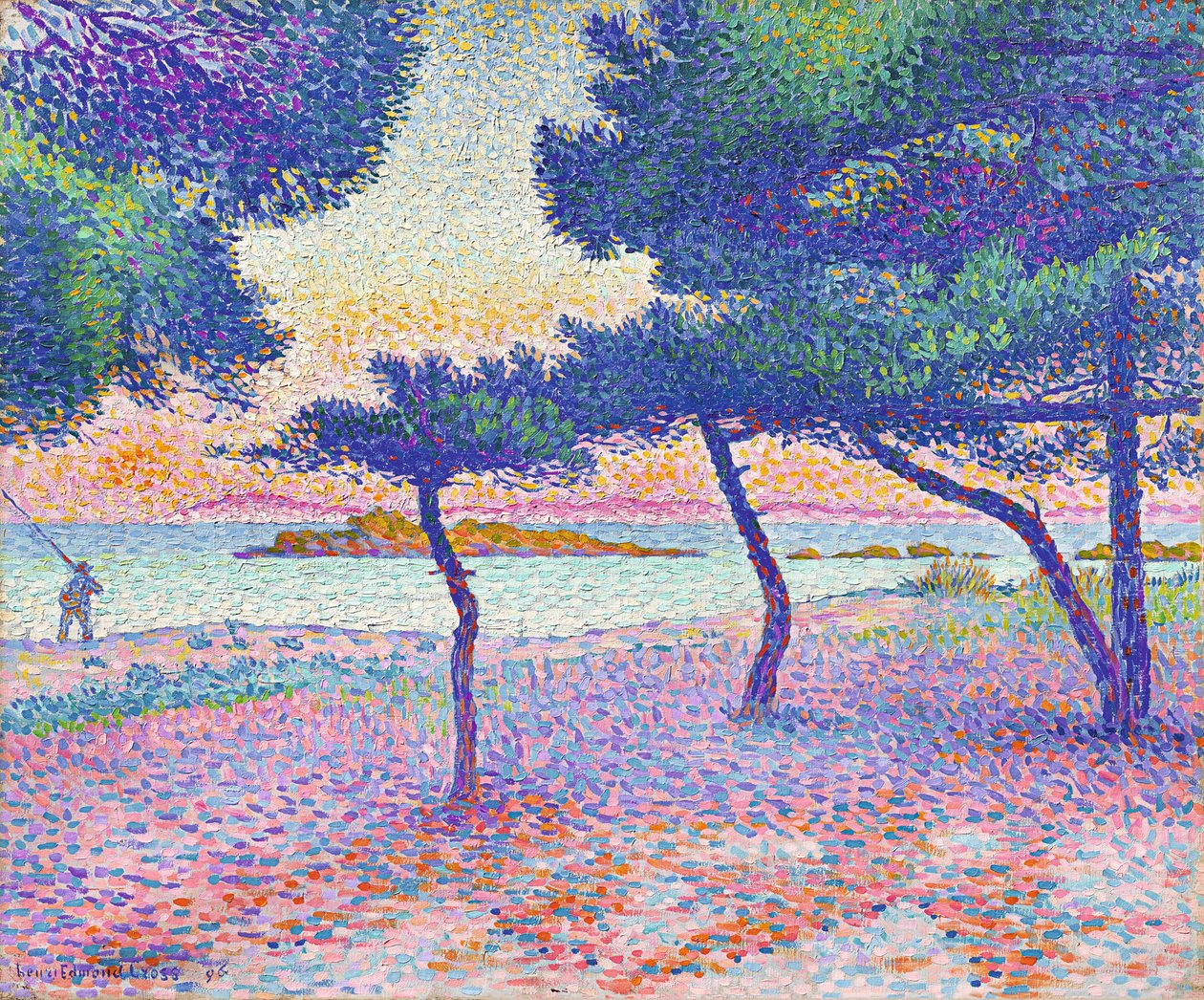 Stranden i Saint-Clair, 1896. av Henri Edmond Cross