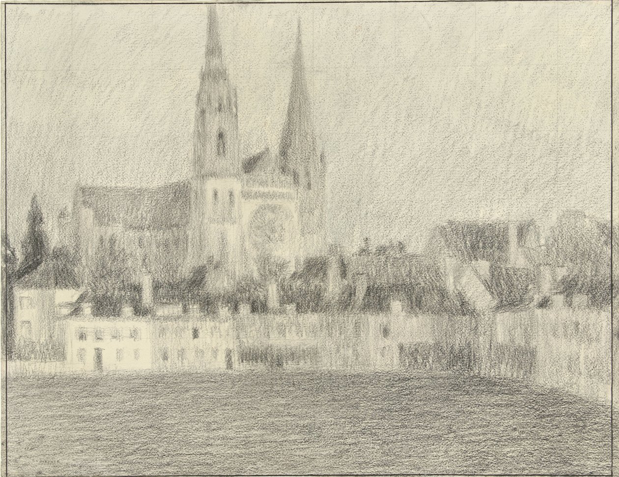 Utsikt över Chartres av Henri Eugene Le Sidaner