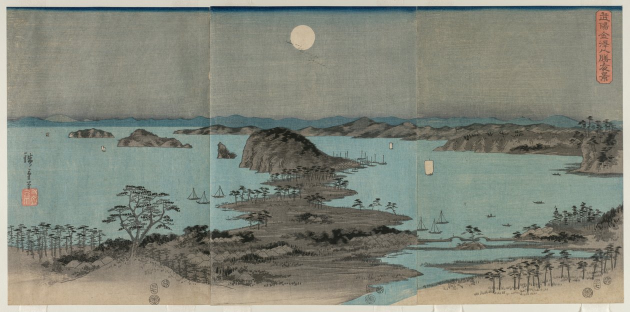 Åtta utsikter över Kanazawa på natten av Ignace Henri Jean Fantin Latour