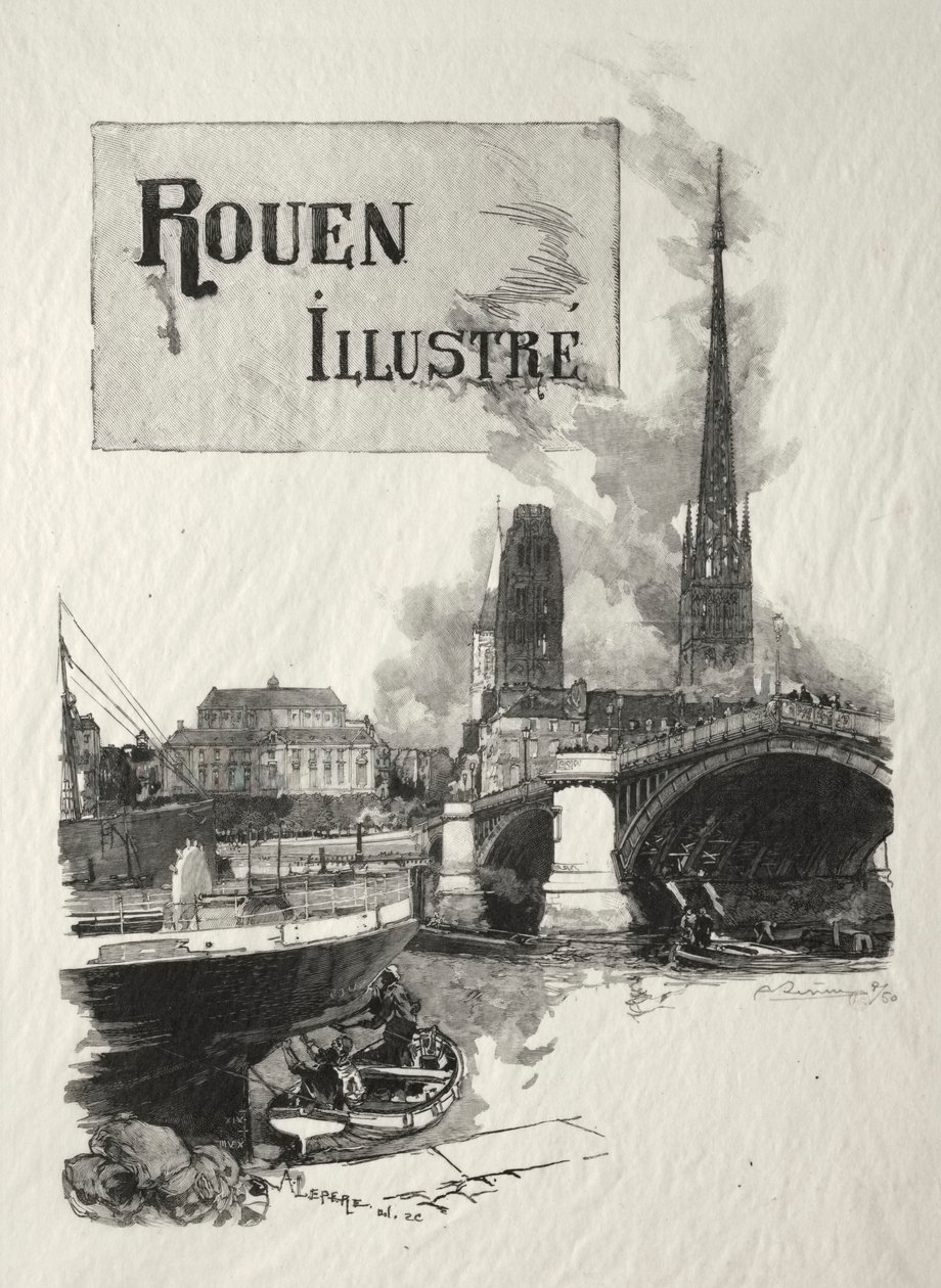 Frontispice av Illustrerad Rouen av Ignace Henri Jean Fantin Latour