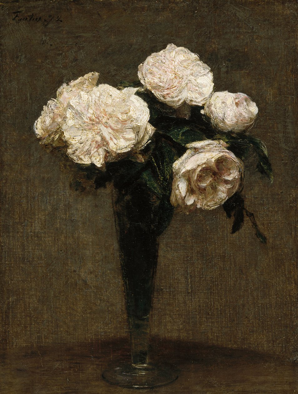 Rosor i en vas av Henri Fantin Latour