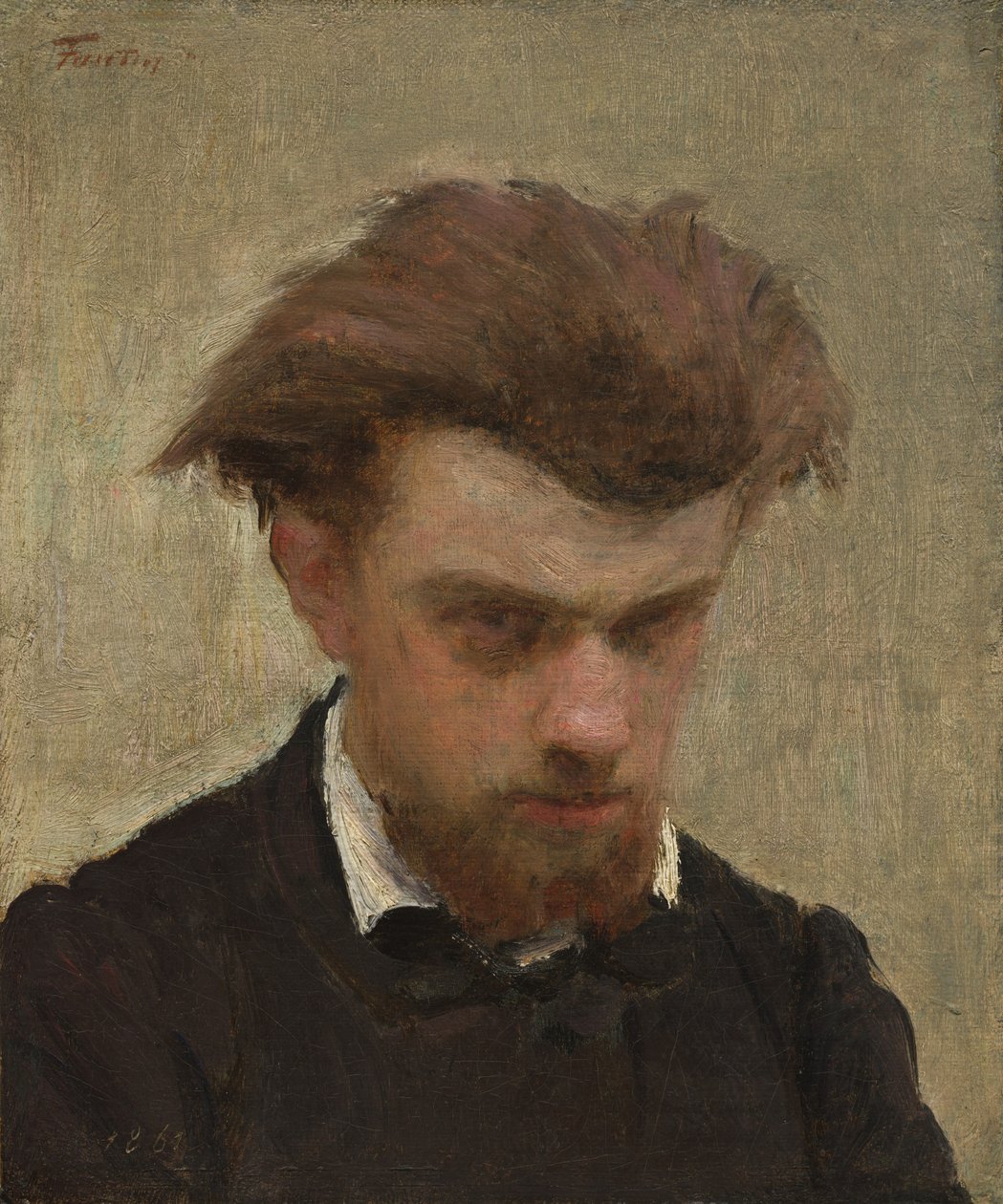 Självporträtt, 1861. av Ignace Henri Jean Fantin Latour