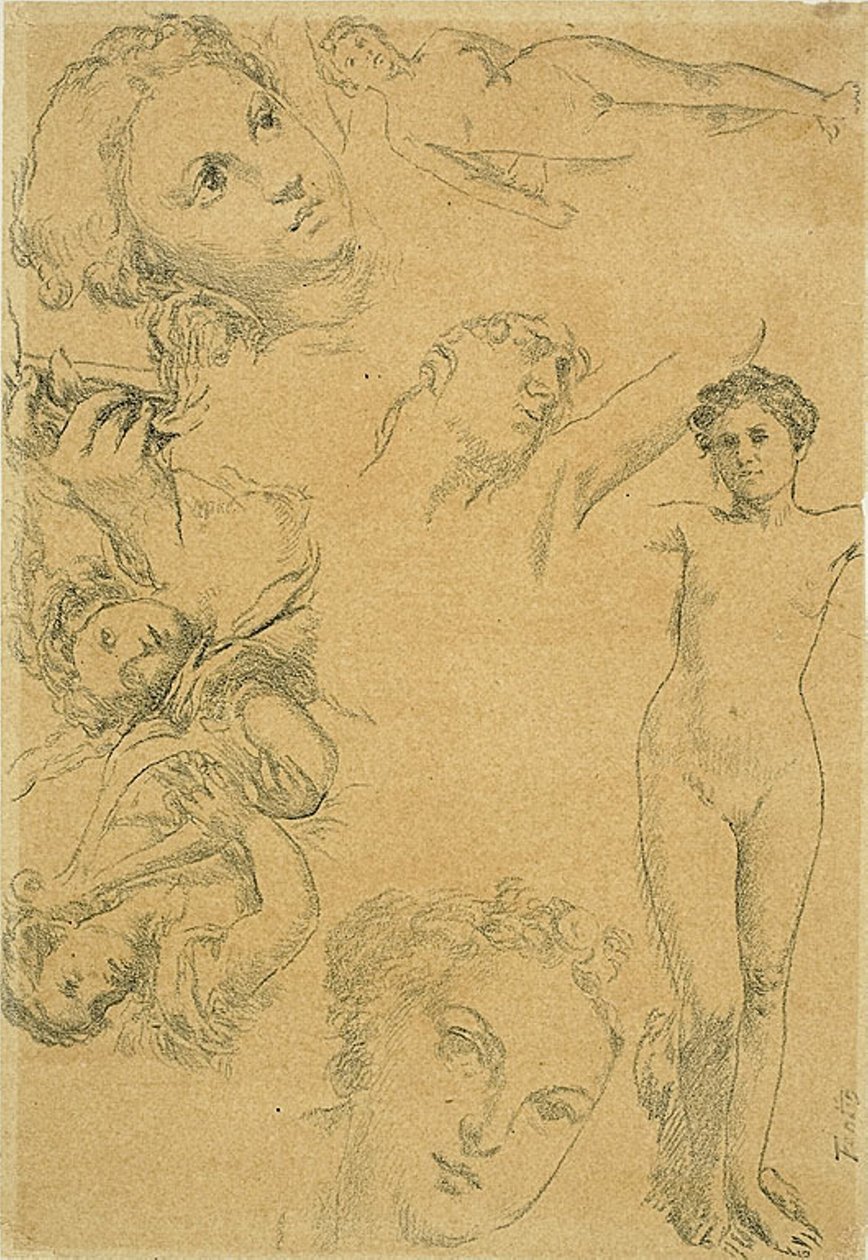 Studieark (replika) av Ignace Henri Jean Fantin Latour