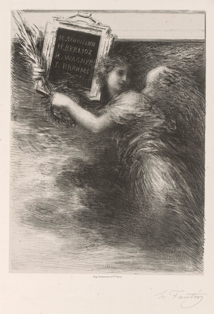 Musikens geni av Ignace Henri Jean Fantin Latour