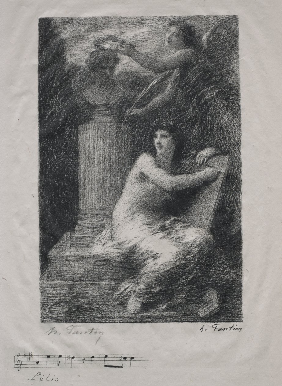 Till Berlioz (liten tallrik) av Ignace Henri Jean Fantin Latour