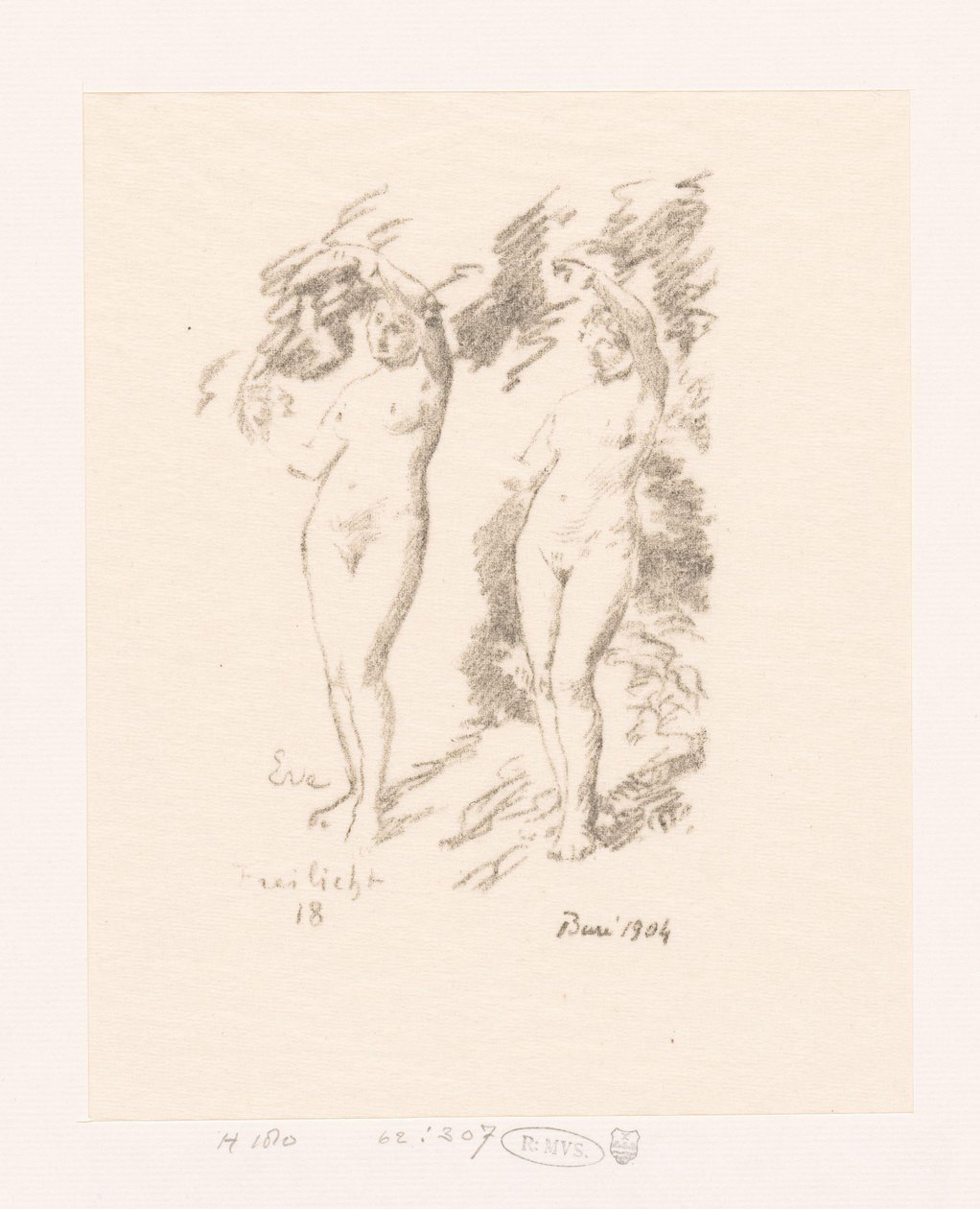 Två studier av Eva av Ignace Henri Jean Fantin Latour
