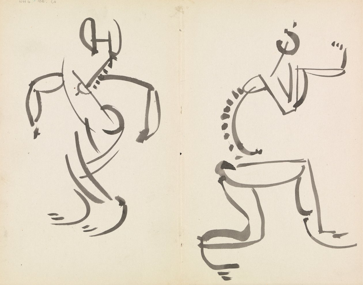 Två figurstudier av Henri Gaudier Brzeska