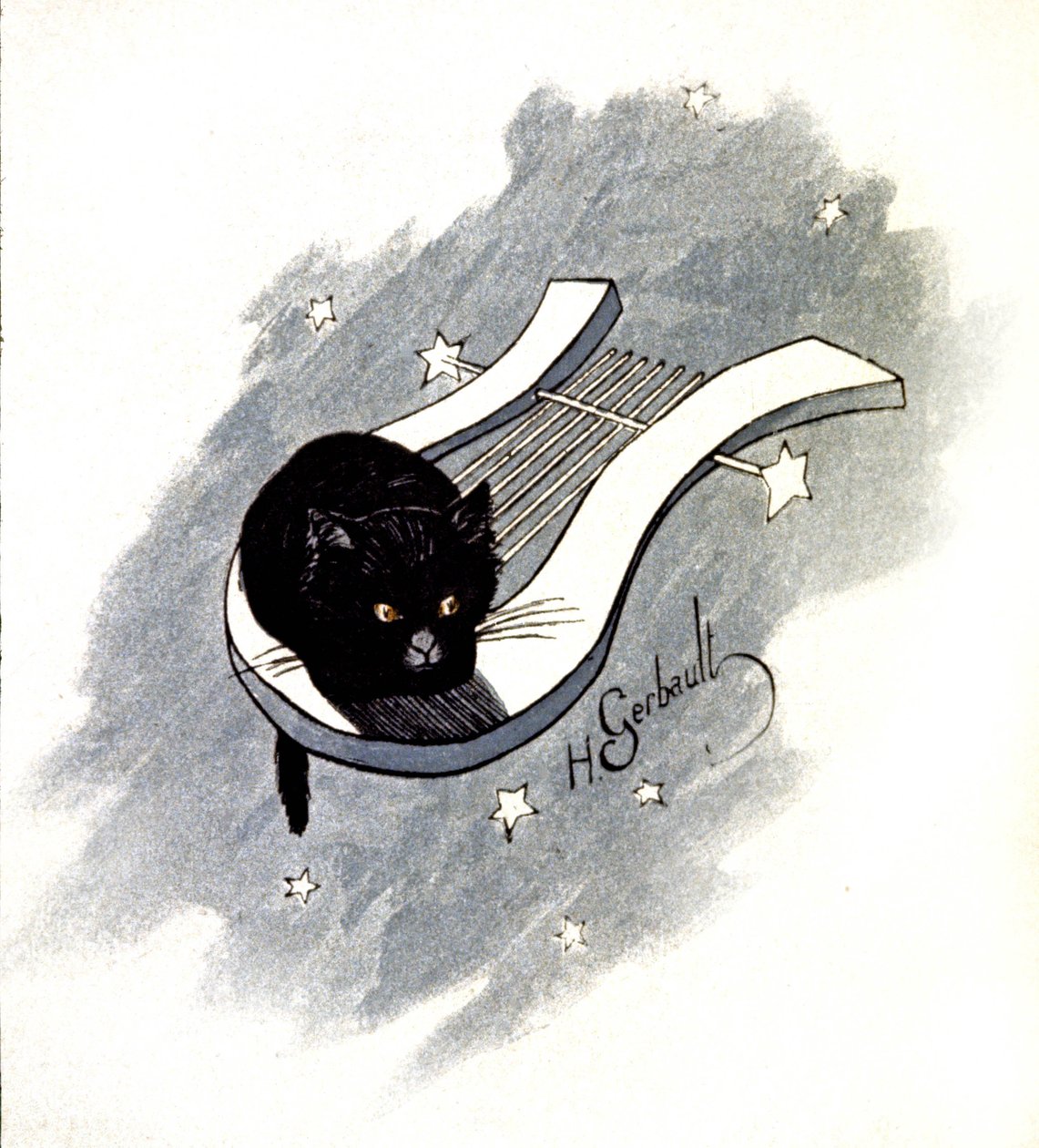 Le Chat Noir, Parisisk kabaré, ca 1900 (illustration) av Henri Gerbault