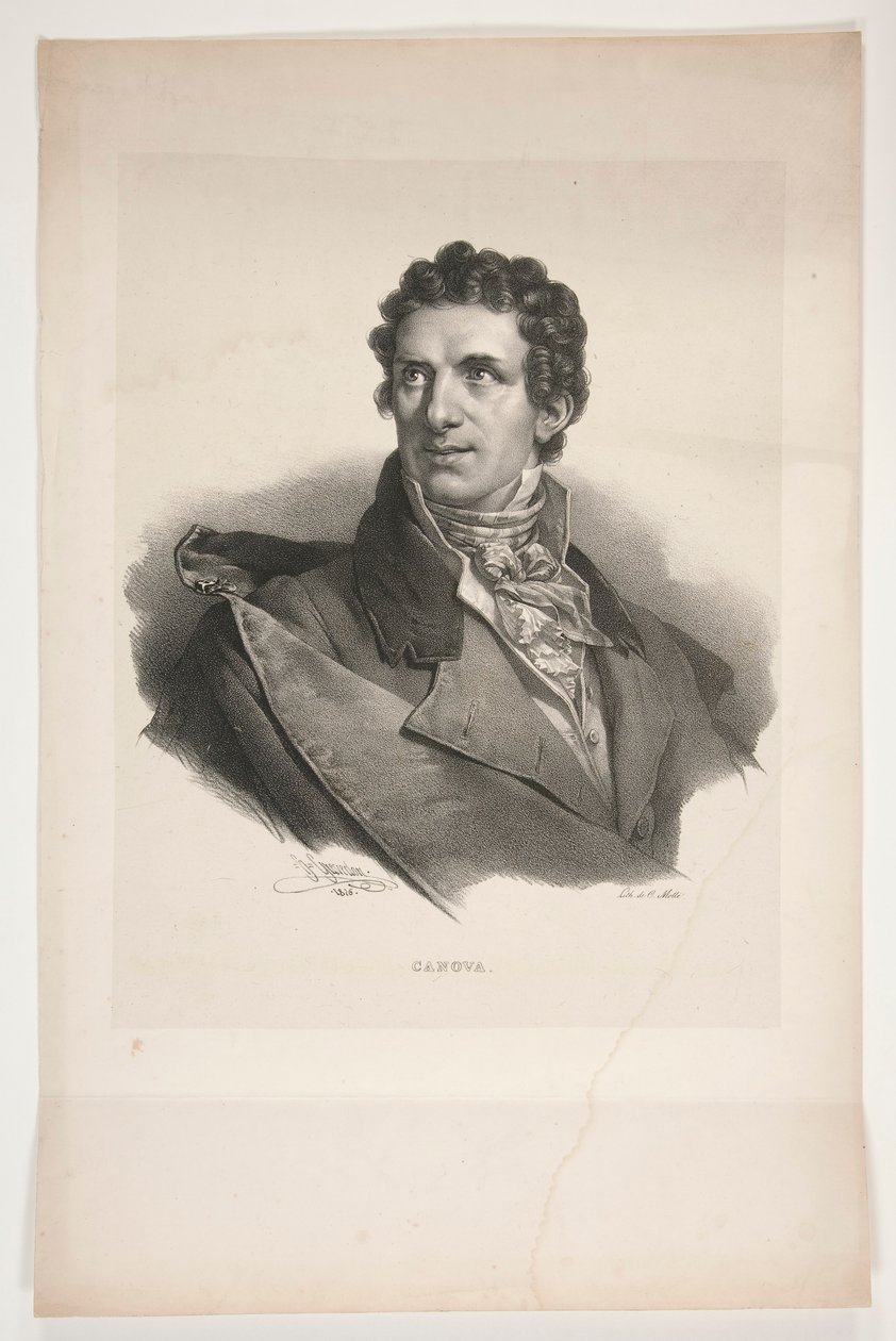 Porträtt av Antonio Canova av Henri Grevedon