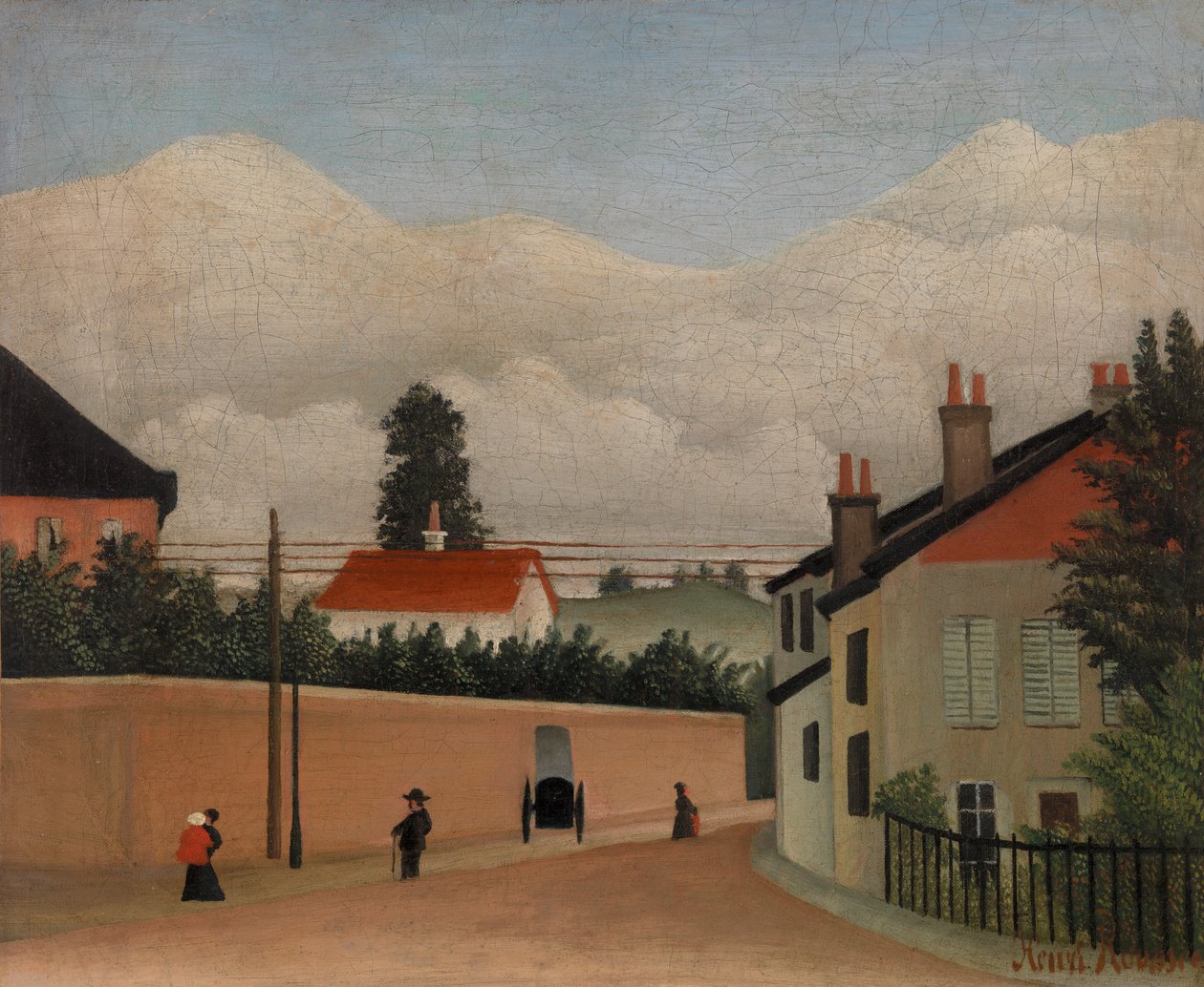Gatubild av Henri J.F. 1844 1910 Rousseau