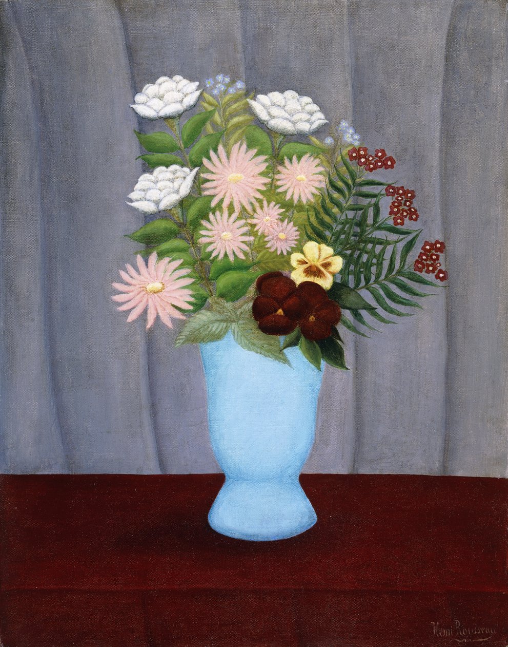 Trädgårdsblommor; Trädgårdsblommor, c.1909-10 av Henri J.F. Rousseau