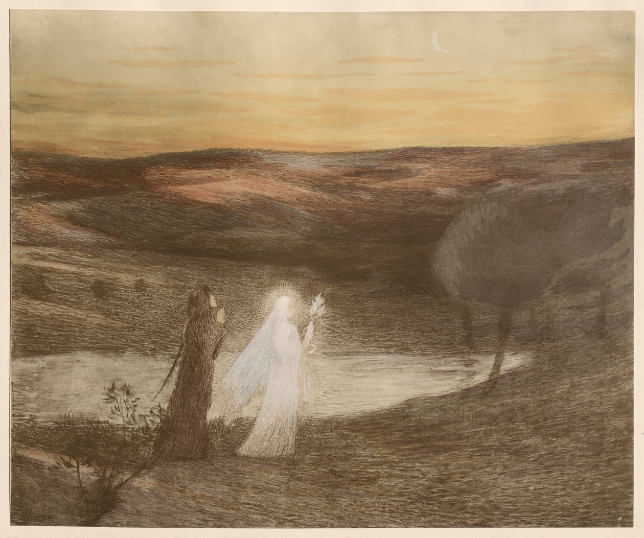 Dante möter Beatrix av Henri Jean Guillaume Martin