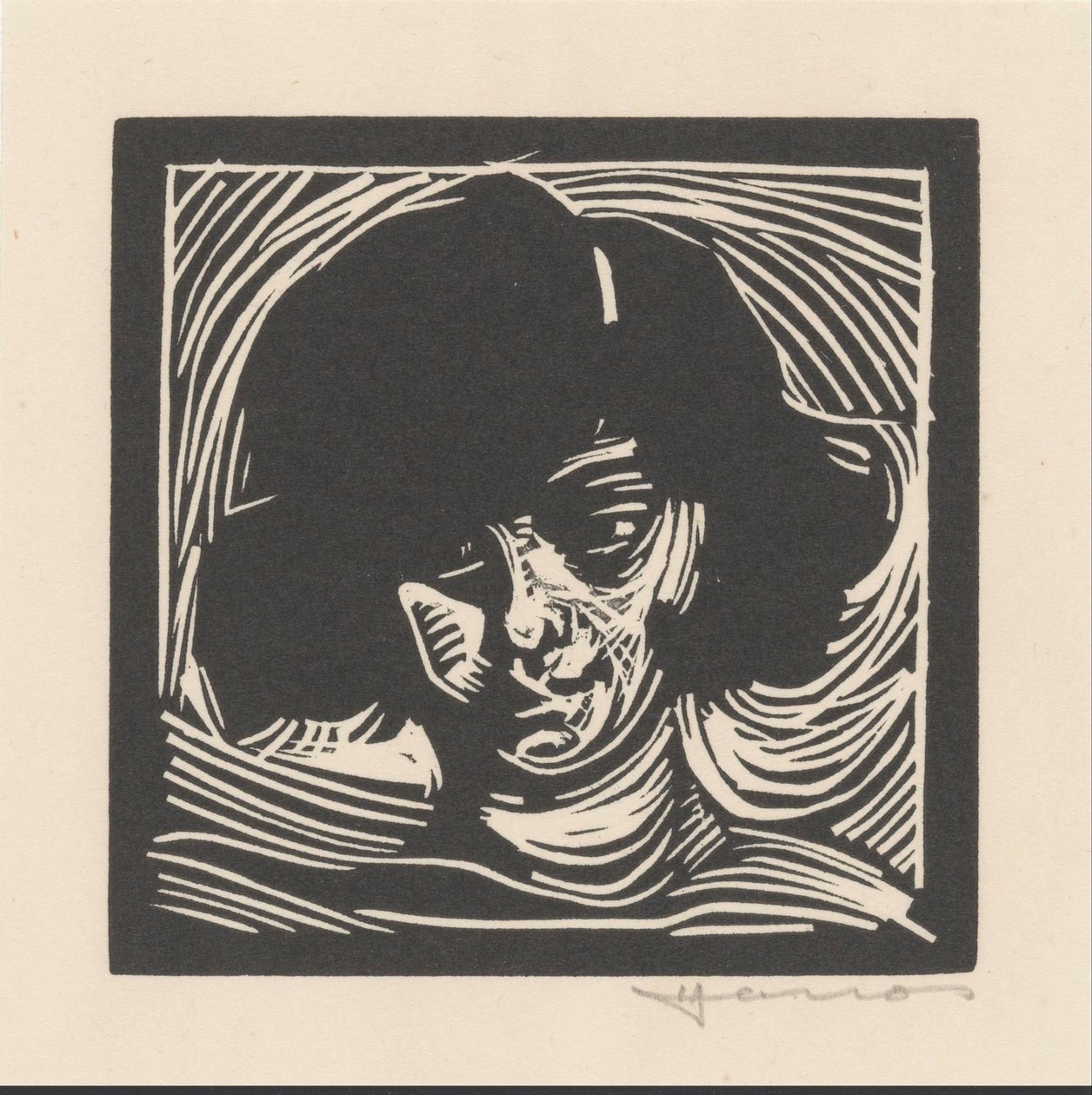 Huvudet av en kvinna av Henri Jonas (signed by artist)
