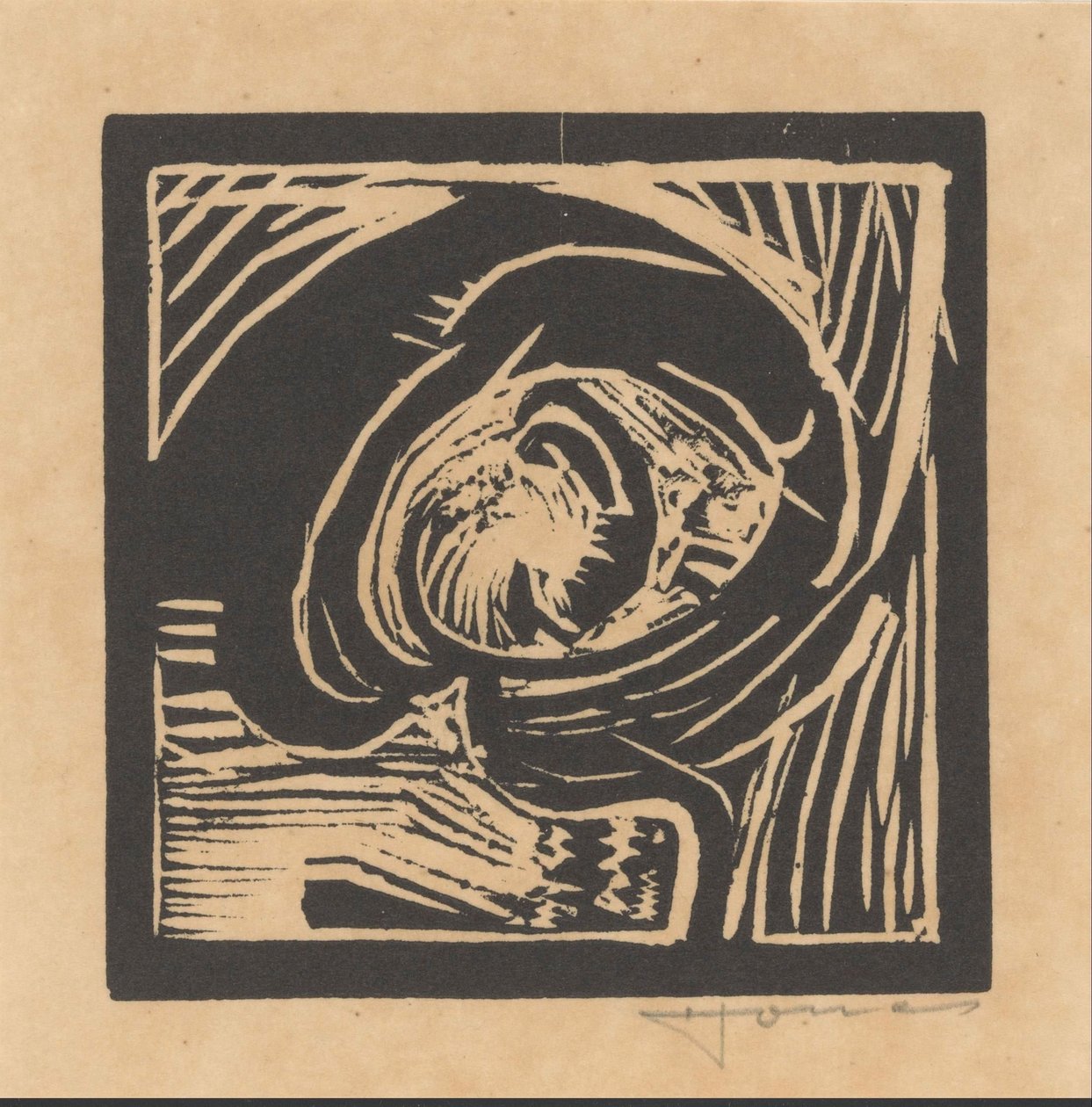 Huvudet av en figur av Henri Jonas (signed by artist)