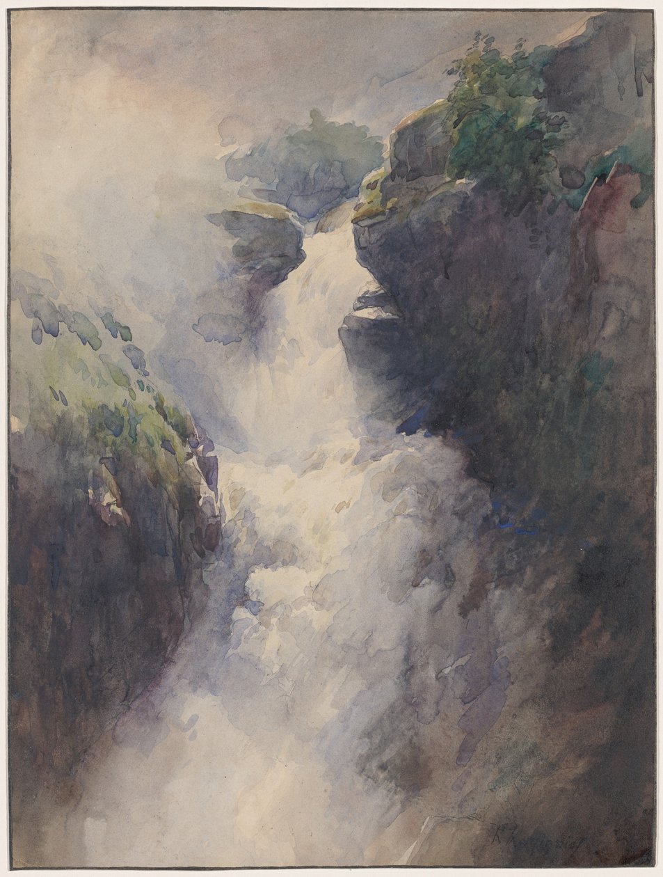En kaskad i bergen av Henri Joseph Harpignies