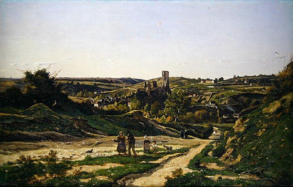 Slottet och byn Herisson av Henri Joseph Harpignies