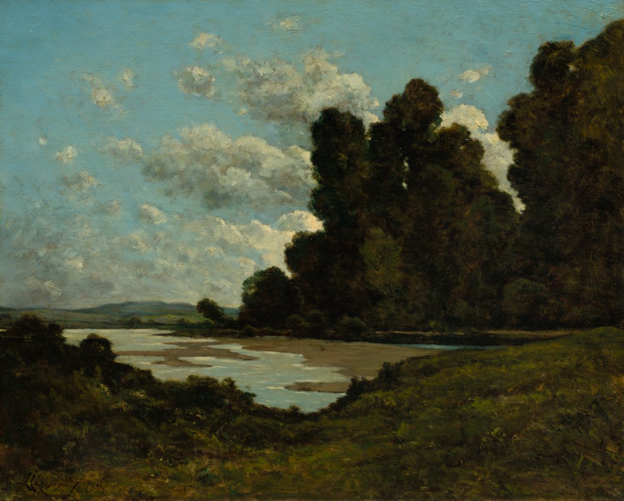 Floden Loire i Nevers, 1901. av Henri Joseph Harpignies