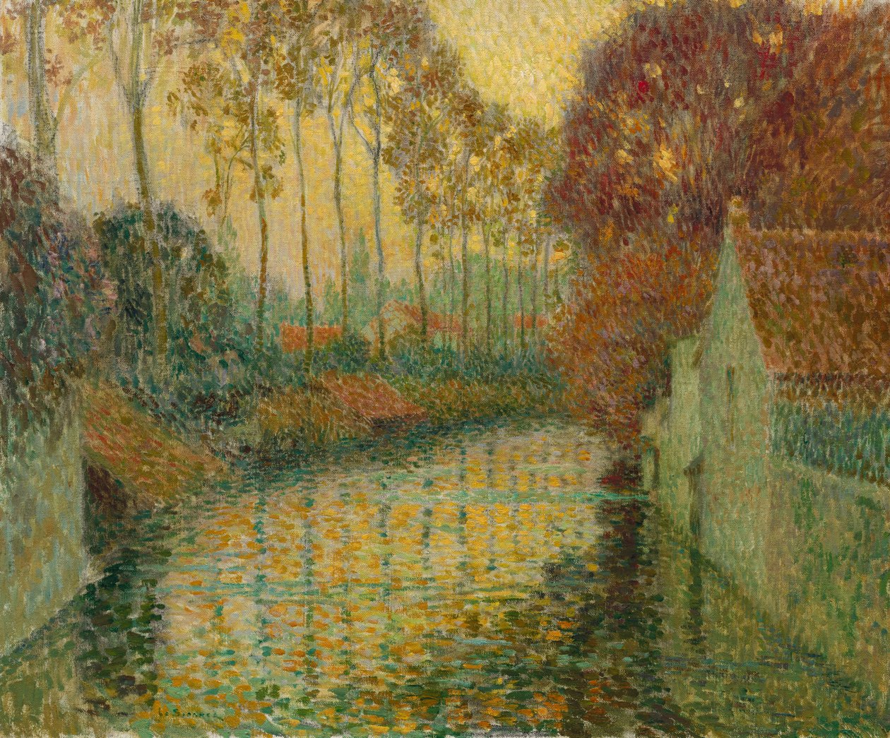 Kanal på hösten (Gisors) av Henri Le Sidaner