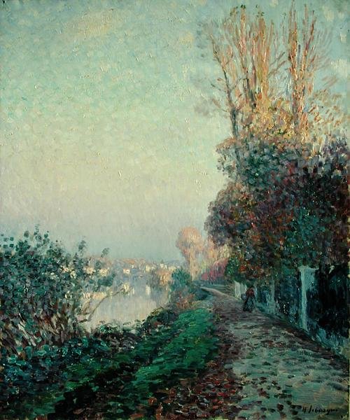 Längs floden (olja på duk) av Henri Lebasque