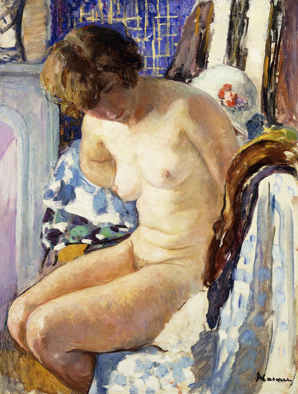 Sittande naken; Nu Assise, av Henri Lebasque