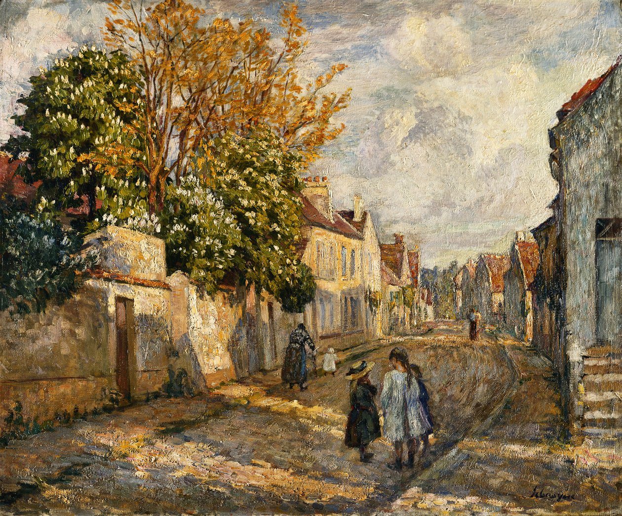 Gatubild, Lagny; Scene de Rue, Lagny, av Henri Lebasque