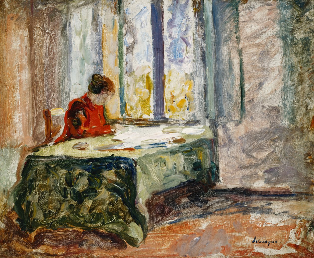 Woman Sewing; Femme Cousant, av Henri Lebasque