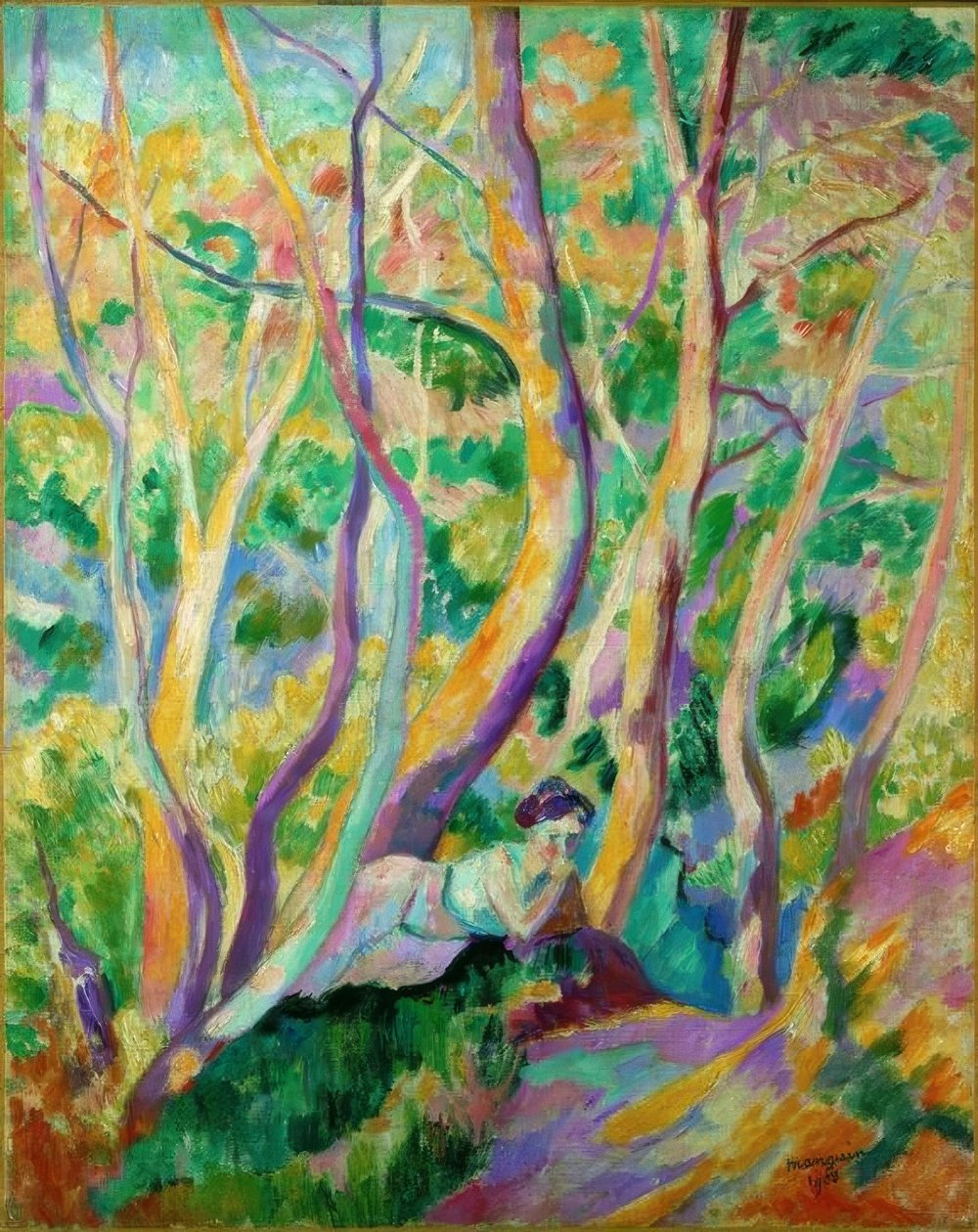 Kvinna i skogen av Henri Manguin