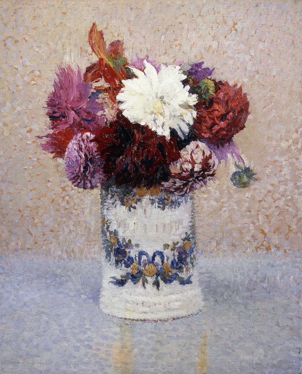 En bukett dahlior, av Henri Martin