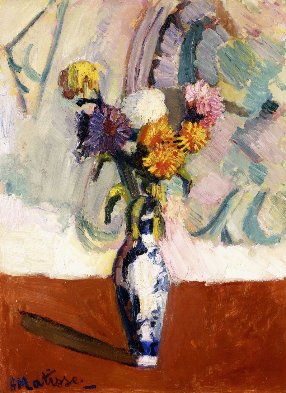 Krysantemum i en porslinsvas av Henri Matisse