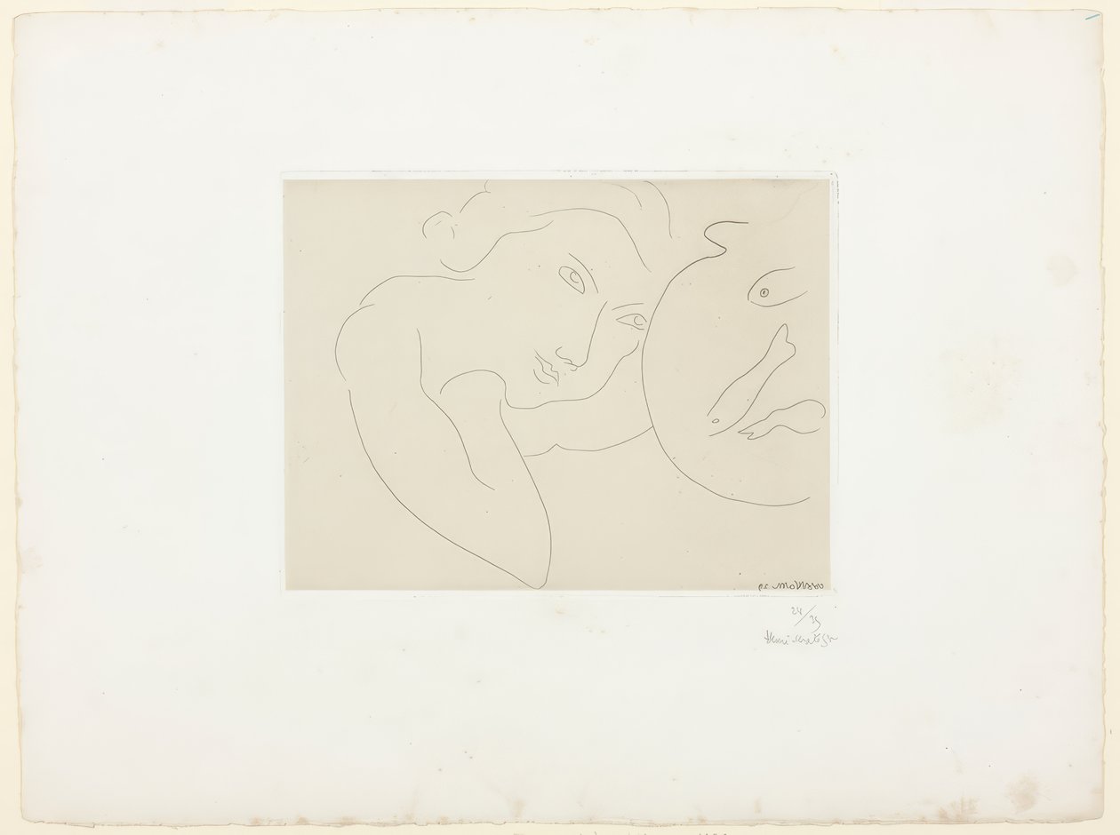 Cocked Head och fiskskål av Henri Matisse