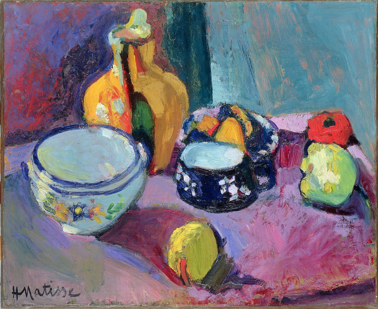 Maträtter och frukt av Henri Matisse