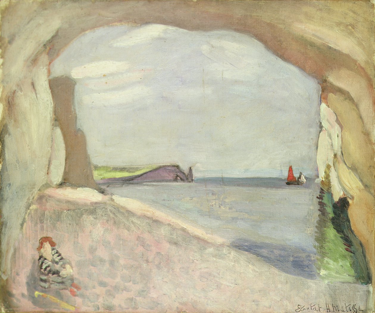 Etretat, det röda seglet (målning) av Henri Matisse