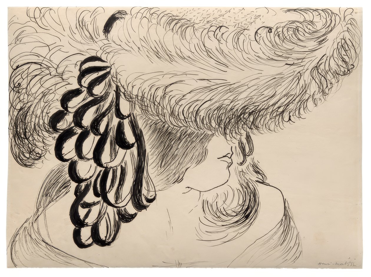 Flickan med den fjäderprydda hatten (Mlle Antoinette) av Henri Matisse