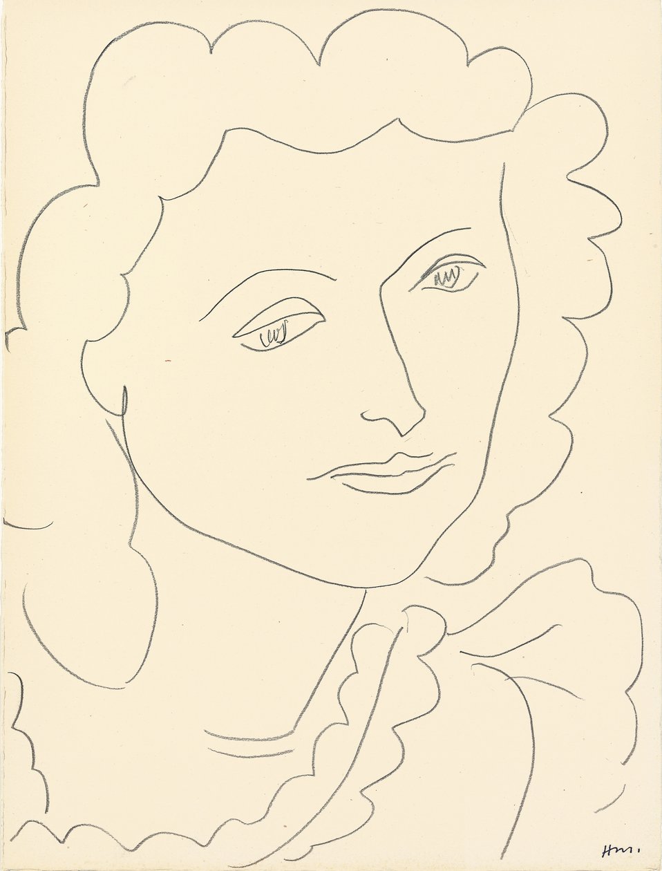 Stort huvud (Lucienne) (blyerts på papper) av Henri Matisse