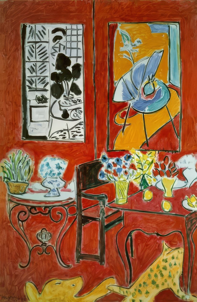 Stor röd interiör av Henri Matisse