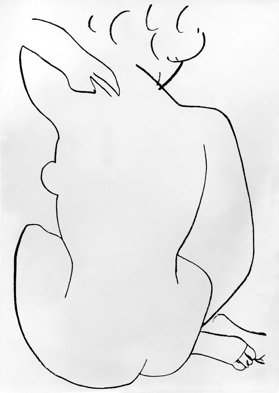 Naken kvinna som sitter på huk av Henri Matisse