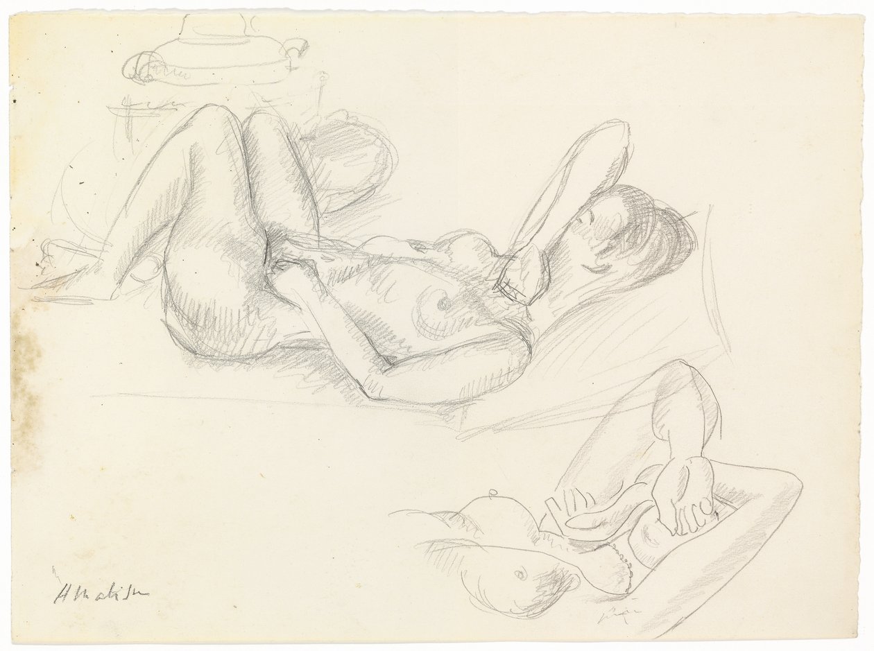 Nakenstudie, täckt ansikte av Henri Matisse