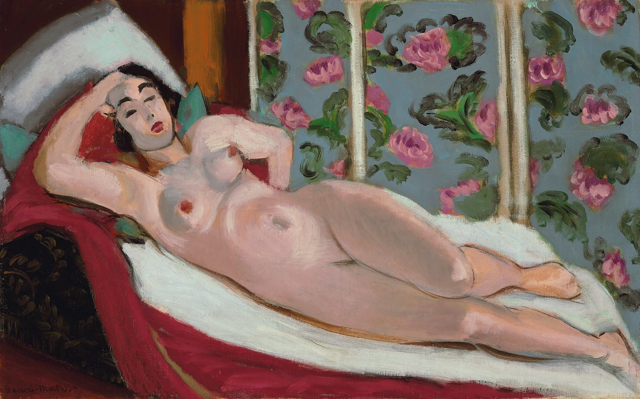 Naken på en långsträckt schäslong av Henri Matisse