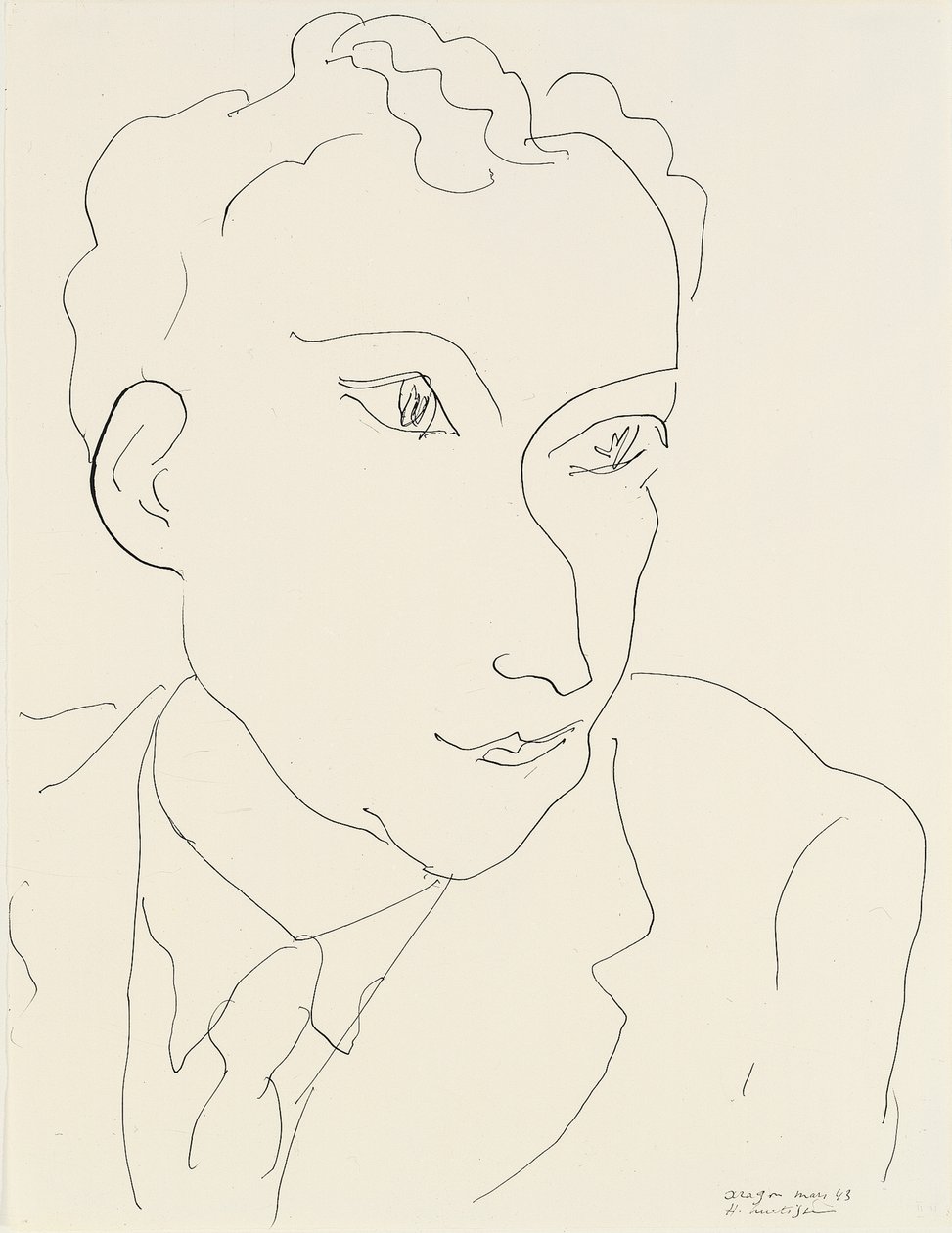 Porträtt av Louis Aragon av Henri Matisse