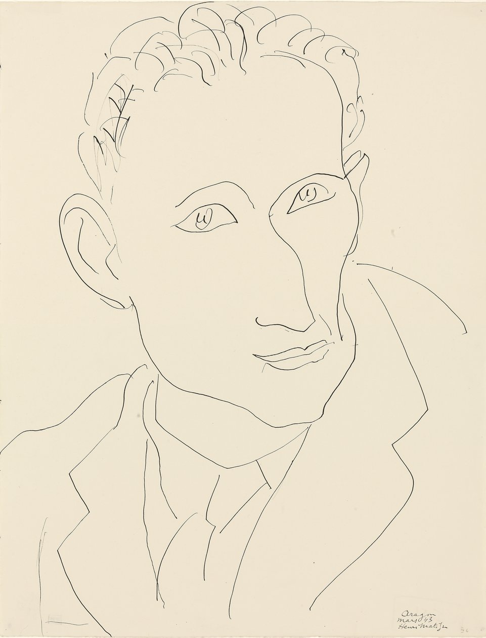 Porträtt av Louis Aragon av Henri Matisse